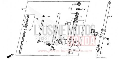 GABEL, VORNE (R2F/R2G) CR80R2F de 1985